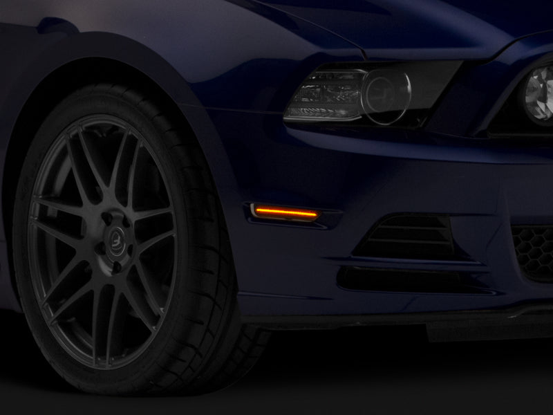 Raxiom 10-14 Ford Mustang Axial Series LED Side Marker Lights (Smoked) - 412496