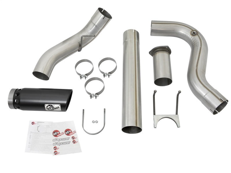 aFe ATLAS 5in DPF-Back Alum Steel Exhaust System w/Black Tip 2017 Ford Diesel Trucks V8-6.7L (td) - 49-03090-B