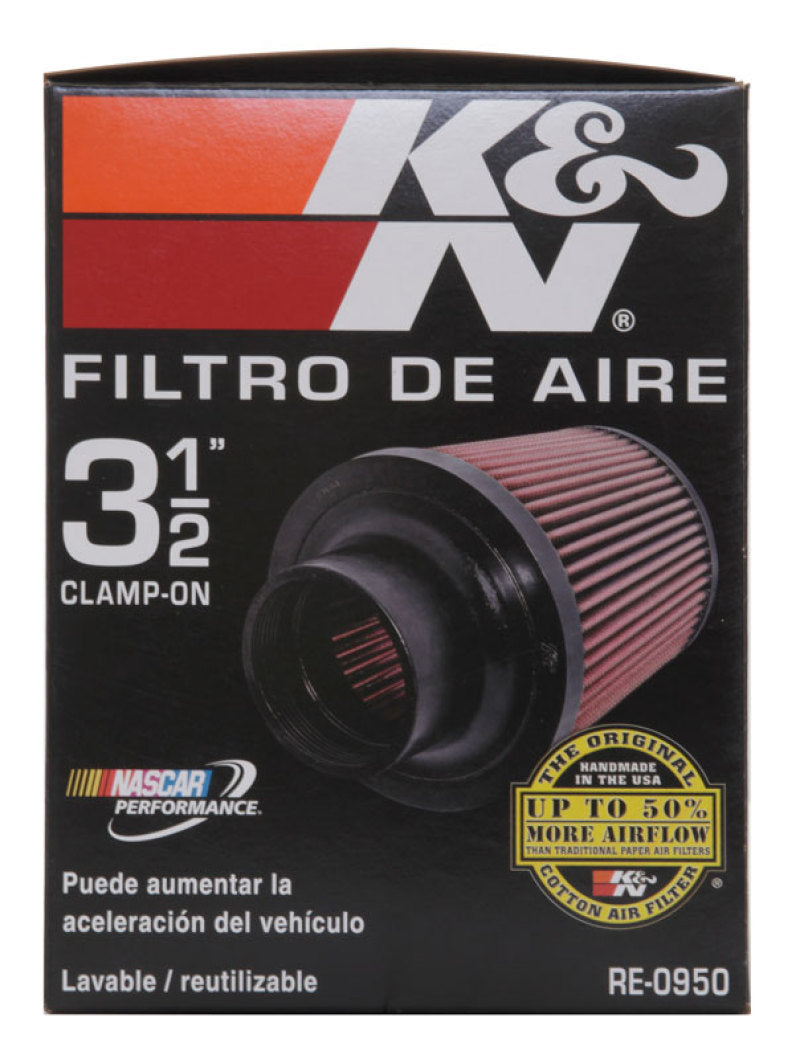 K&N Universal Rubber Filter 3 1/2inch ID FLG / 6inch Base / 4-5/8inch Top / 6inch Height - RE-0950