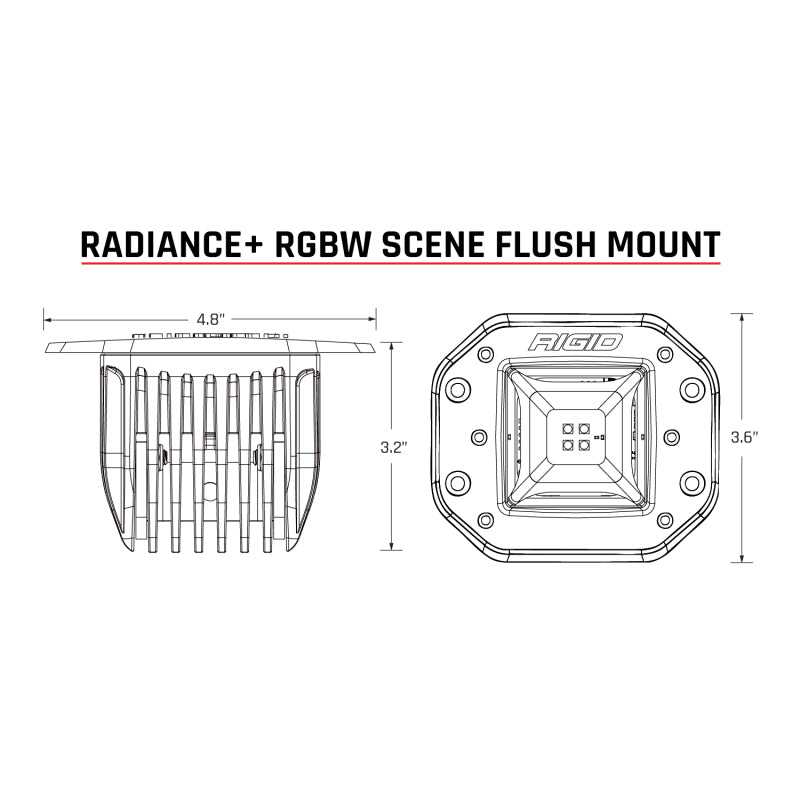 Rigid Industries Radiance+ Scene RGBW Flush Mount - Pair - 682153