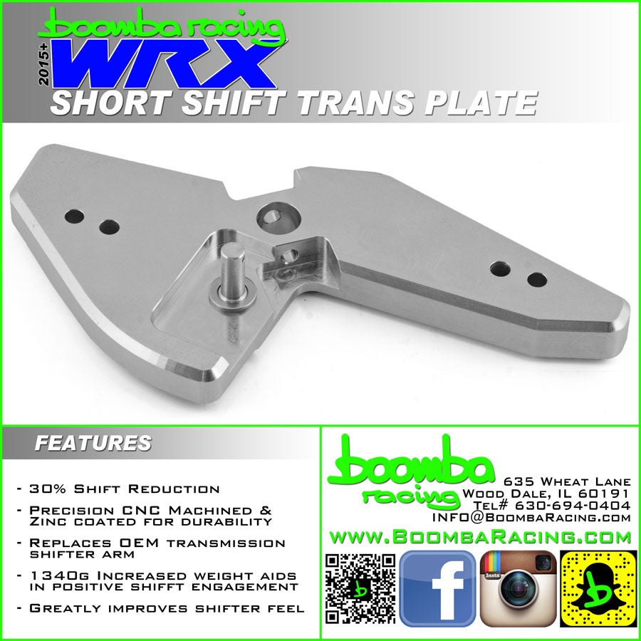 Boomba Racing 2015 + Subaru WRX Short Shift Plate