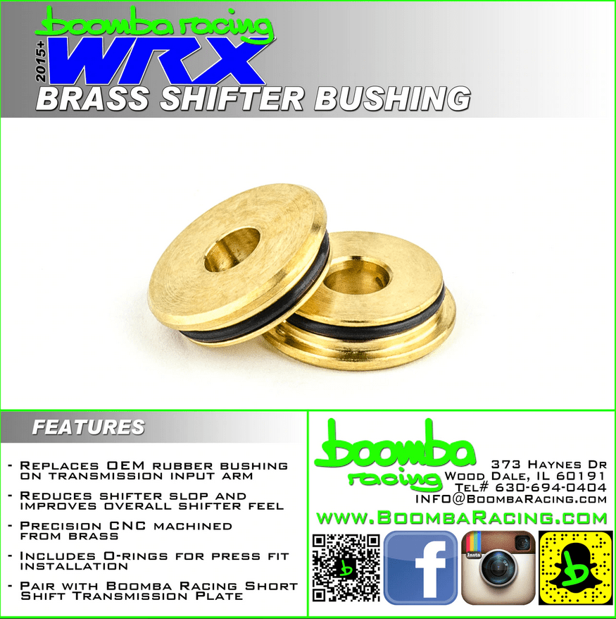 Boomba Racing 2015+ Subaru WRX Brass Shifter Bushing