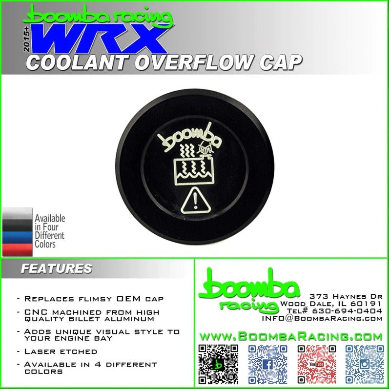 Boomba Racing 2015+ Subaru WRX Coolant Resevoir Overflow Cap - Blue