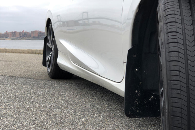 Rally Armor 16-21 Honda Civic Si Coupe Black UR Mud Flap w/ White Logo - MF50-UR-BLK/WH