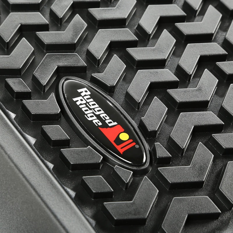 Rugged Ridge Floor Liner Front/Rear/Cargo Black 2007-2010 Jeep Wrangler JK 4 Dr - 12988.01