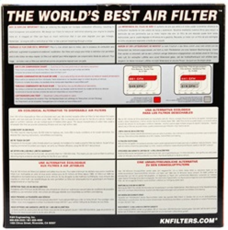K&N Replacement Air Filter GM CARS & TRUCKS, 1968-97 - E-1500 for 1980-1991 GMC Jimmy - detail view