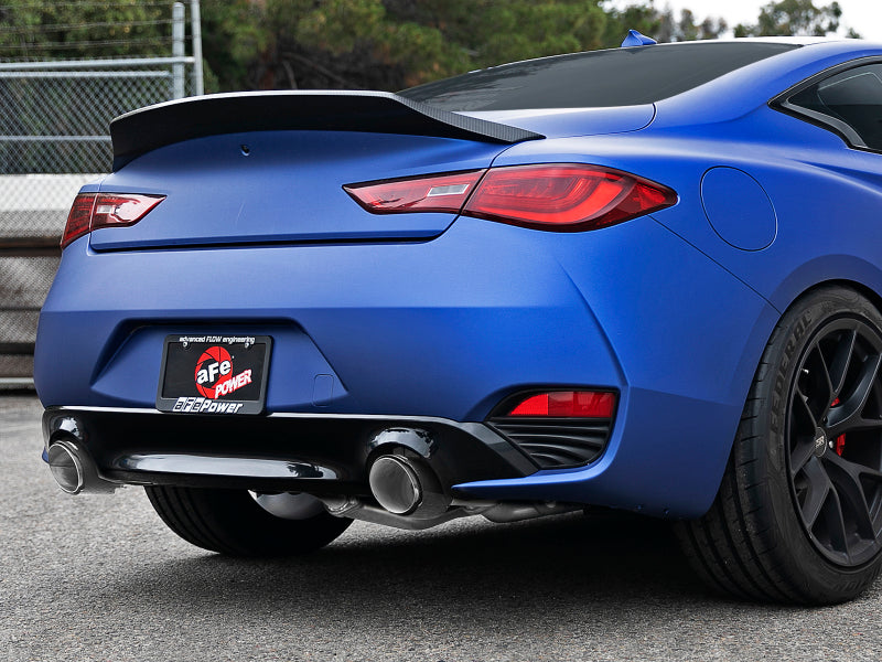 aFe POWER Takeda 2.5in 304 SS CB Exhaust w/ Carbon Fiber Tips 17-19 Infiniti Q60 V6-3.0L (tt) - 49-36134NM-C