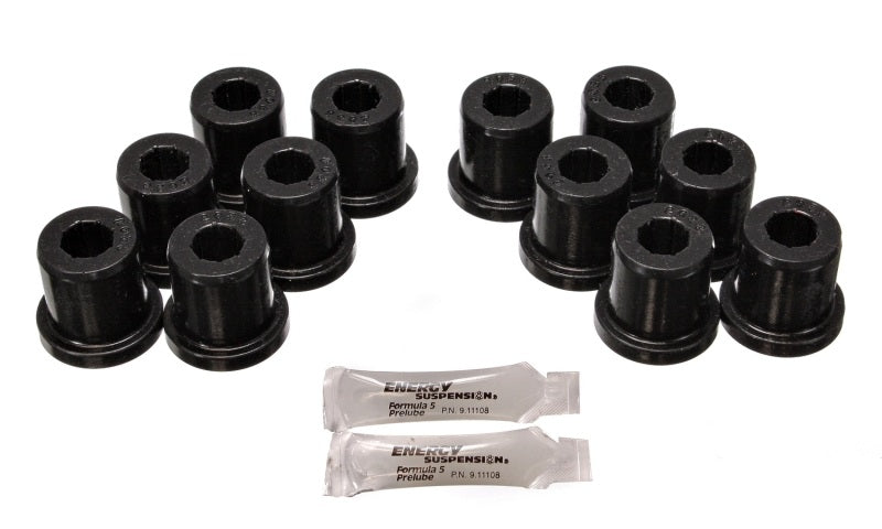 Energy Suspension 81-89 Toyota FJ40/FJ60 Landcruiser 2/4WD Blk Front & Rear Leaf Spring Bushing Set - 8.2106G for 1981-1989 T