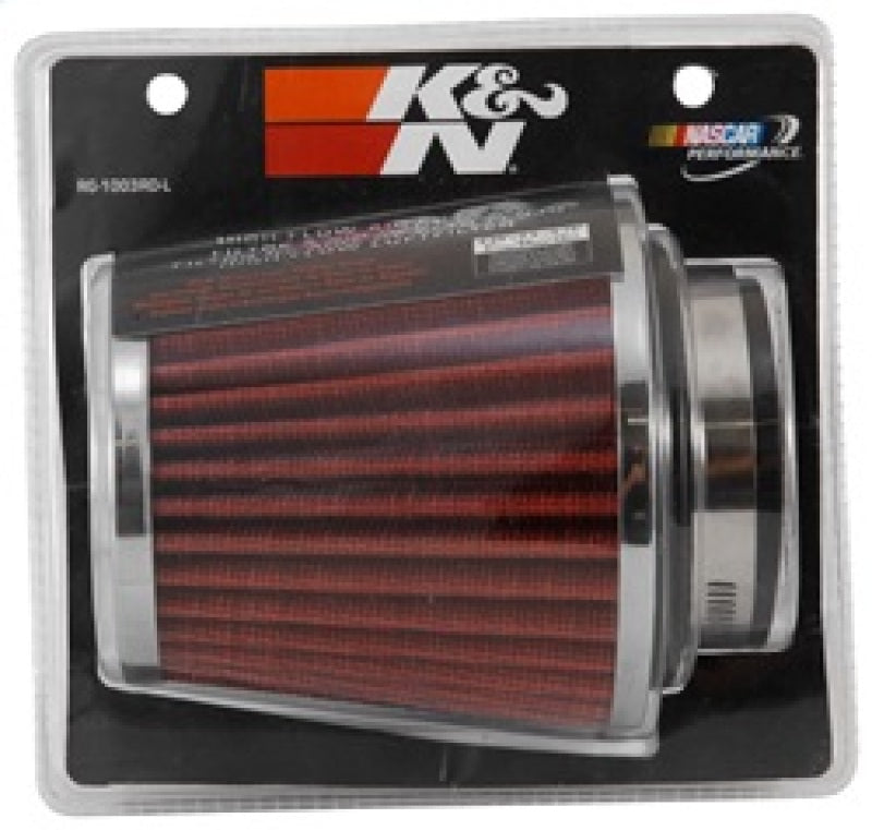K&N Universal Chrome Filter 2 3/4in FLG / 4 1/2in Bottom / 4 1/2in Height - RG-1003RD-L