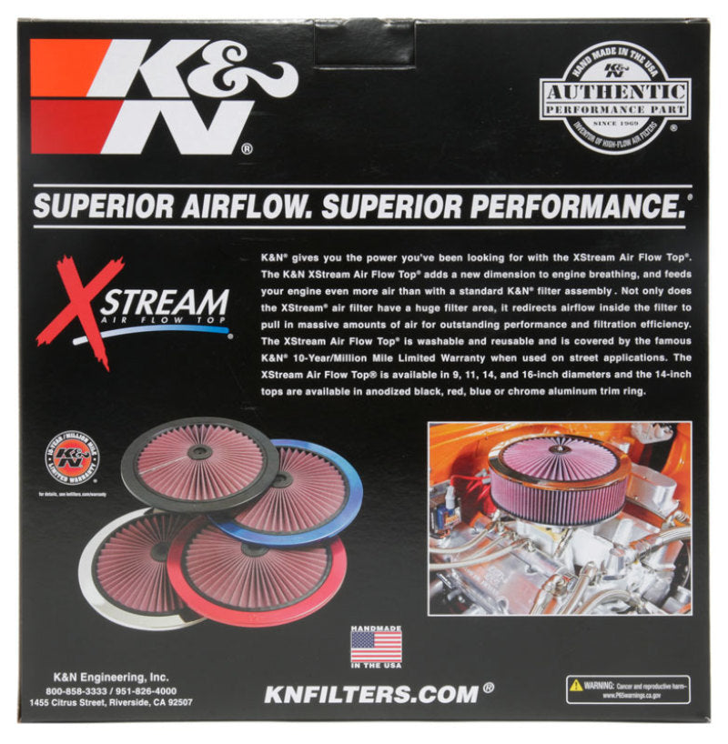 K&N X-Stream Top Filter Only 11in - Black - 66-1101