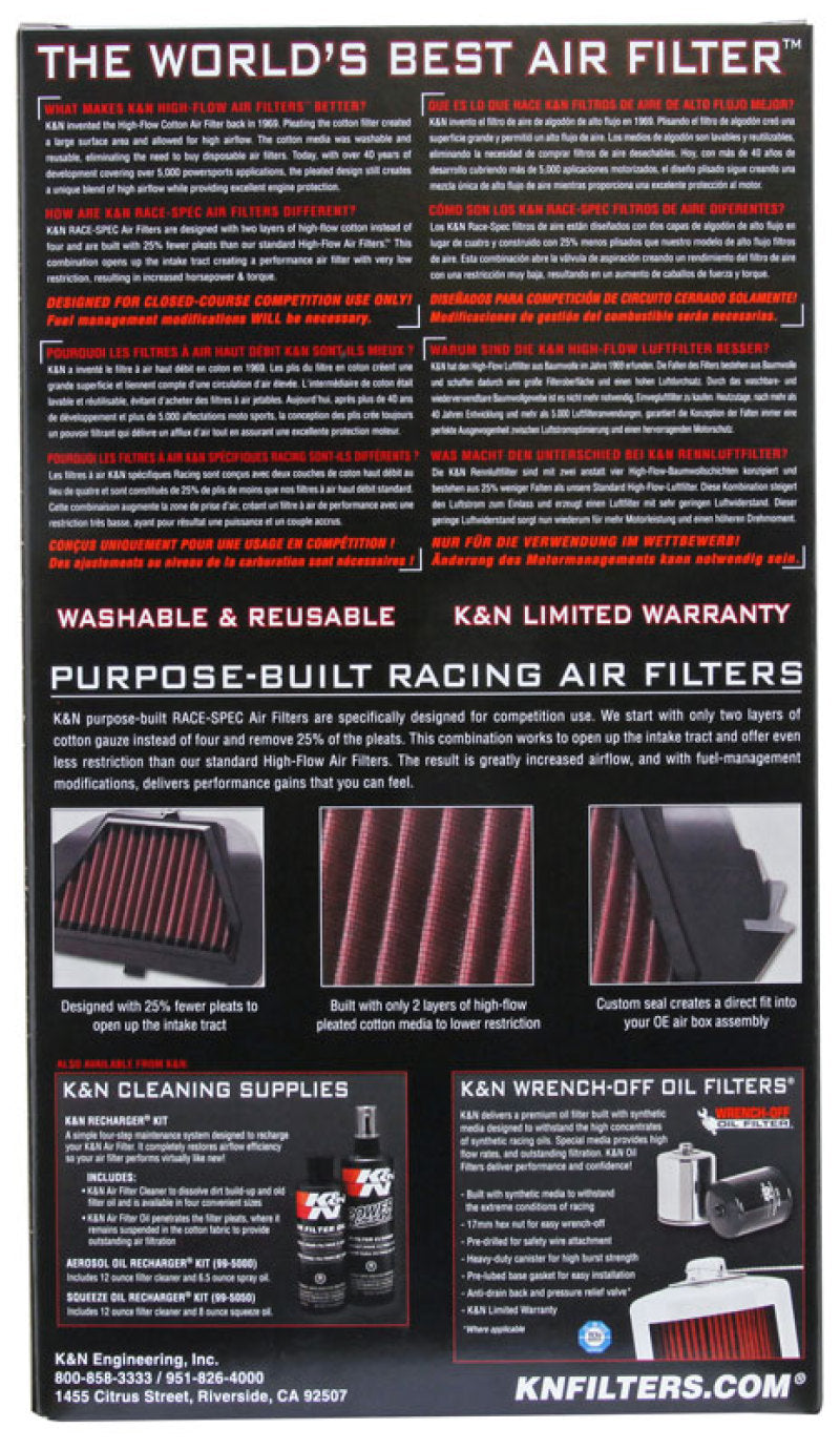 K&amp;N 08-13 Yamaha YZF R6 599 Replacement Air Filter - Race Specific - YA-6008R