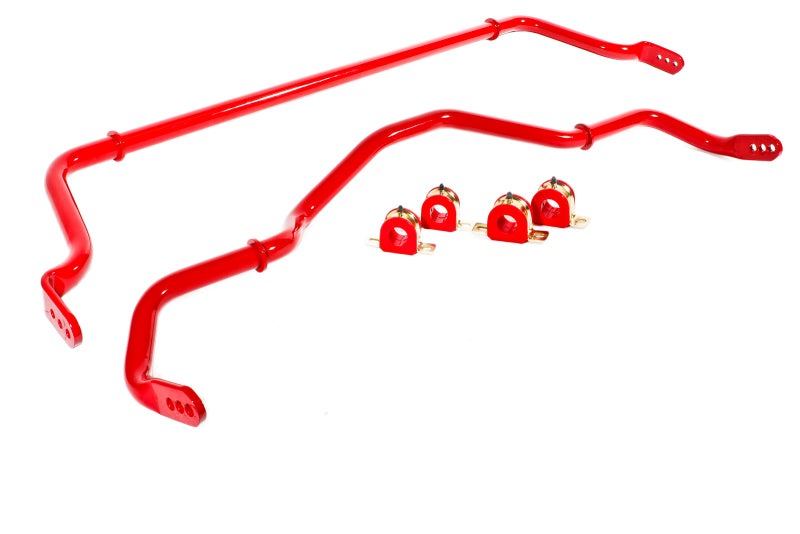 BMR 16-17 6th Gen Camaro Front &amp; Rear Sway Bar Kit w/ Bushings - Red - SB052R