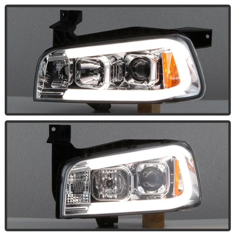 Spyder Dodge Charger 06-10 Projector Headlights - LED Light Bar - Chrome PRO-YD-DCH05V2-LB-C - 5085238