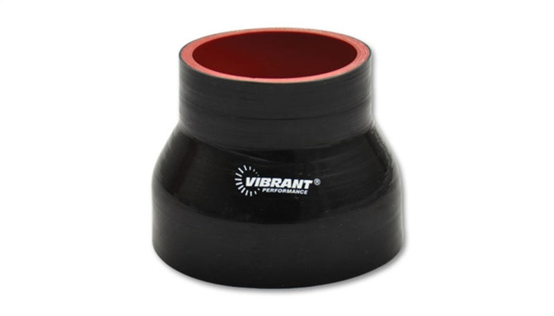 Vibrant 4 Ply Reinforced Silicone Transition Connector - 2.5in I.D. x 2.75in I.D. x 3in long (BLACK) - 2771