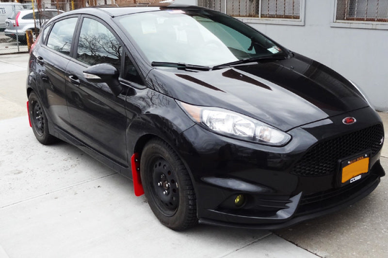 Clearance - Rally Armor 13-19 USDM Ford Fiesta ST Red UR Mud Flap w/ White Logo - RALMF29-UR-RD/WH