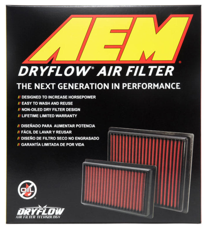 AEM 08-14 WRX/STi / 08-10 Forester 8.75in O/S L x 8.563in O/S W x 2.438in H DryFlow Air Filter - 28-20304