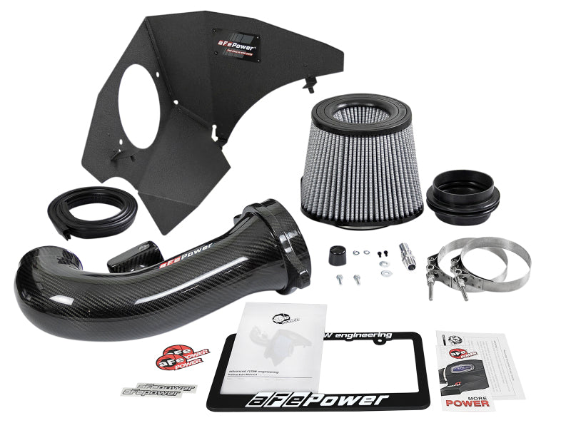 aFe 19-21 GM Trucks 5.3L/6.2L Track Series Carbon Fiber Cold Air Intake System W/ Pro Dry S Filters - 57-10015D
