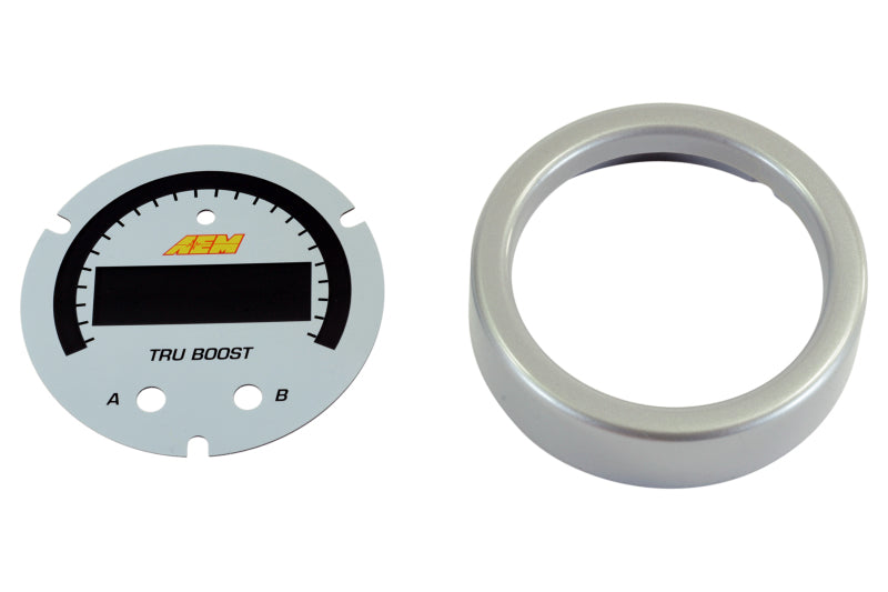 AEM X-Series Tru-BoostX Boost Controller Gauge Accessory Kit - Silver Bezel &amp; White Faceplate