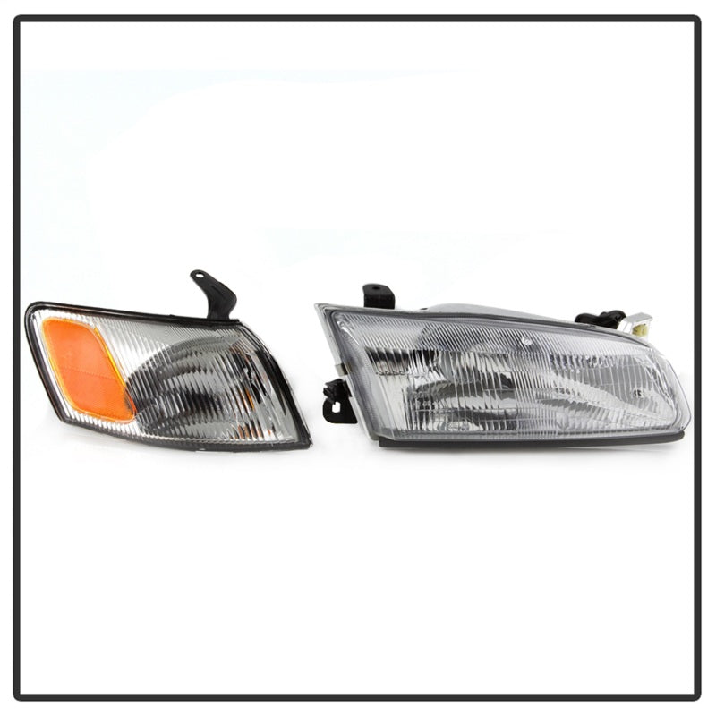 xTune 97-99 Toyota Camry 4pc OEM Style Headlights w/Corner Lights - Chrome (HD-JH-TCAM97-SET-C) - 9042843