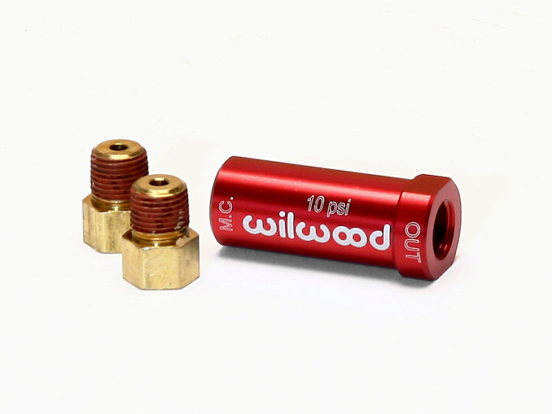 Wilwood Residual Pressure Valve - with Fittings - 10psi - Red - 260-13784