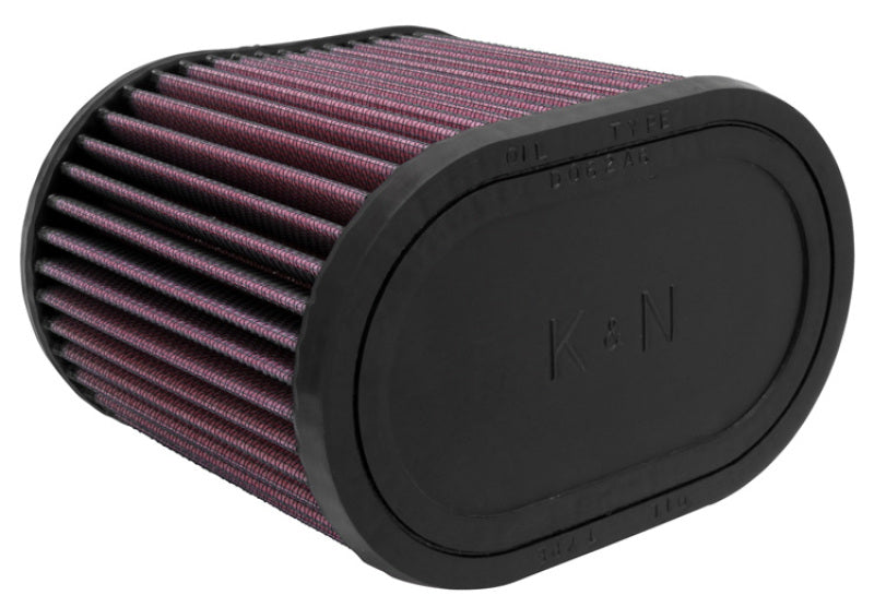 K&N Universal Oval Clamp-On Air Filter 2-3/4in Flange 6-1/4in Length 4in Width 5in Height - RU-1500 by K&N Engineering - fron
