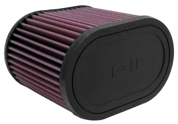 K&N Universal Oval Clamp-On Air Filter 2-3/4in Flange 6-1/4in Length 4in Width 5in Height - RU-1500 by K&N Engineering - fron