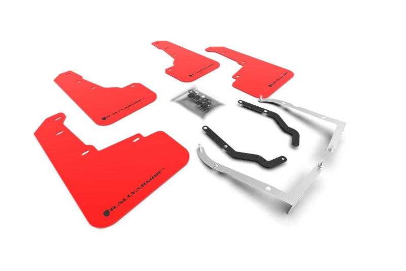 Rally Armor 18-22 Subaru Crosstrek Lift/AT Red UR Mud Flap w/ Black Logo - MF46-LTUR-RD/BLK for 2018-2023 Subaru Crosstrek - 