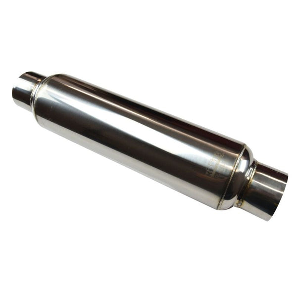 Kooks Universal 3in Round Muffler 14in Long. Pol SS - R300-14 by Kooks Headers - front view