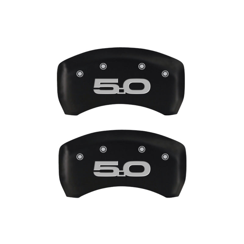 MGP 4 Caliper Covers Engraved Front 2015/Mustang Engraved Rear 2015/50 Red finish silver ch - 10201SM52RD