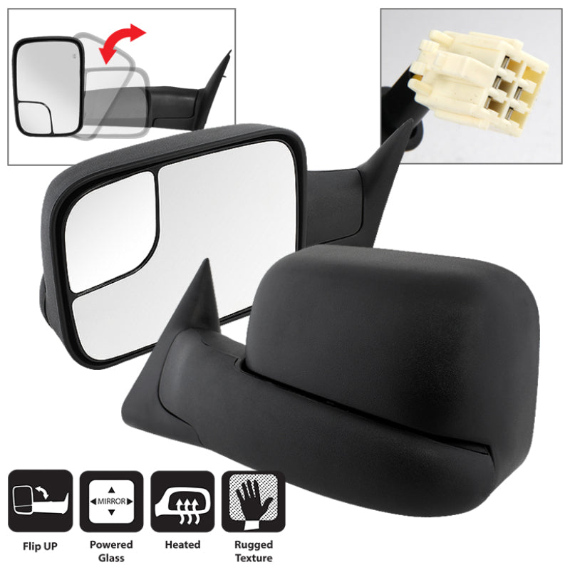 Xtune Dodge Ram 98-01 L&amp;R Manual Extendable Power Heated Adjust Mirror Left MIR-DRAM98-PW-SET - 9935640