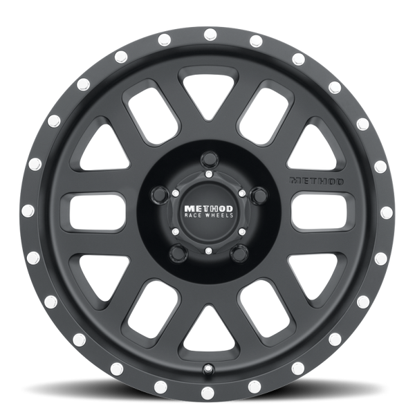 Method MR306 Mesh 17x8.5 0mm Offset 5x4.5 83mm CB Matte Black Wheel - MR30678512500 by Method Wheels - front view