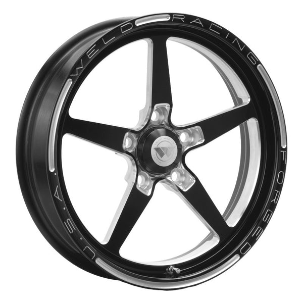Weld Alumastar 1-Piece 17x4.5 / 5x4.75 BP / 2.25in. BS Black Wheel - Non-Beadlock - 88B-1704274 by Weld - front view