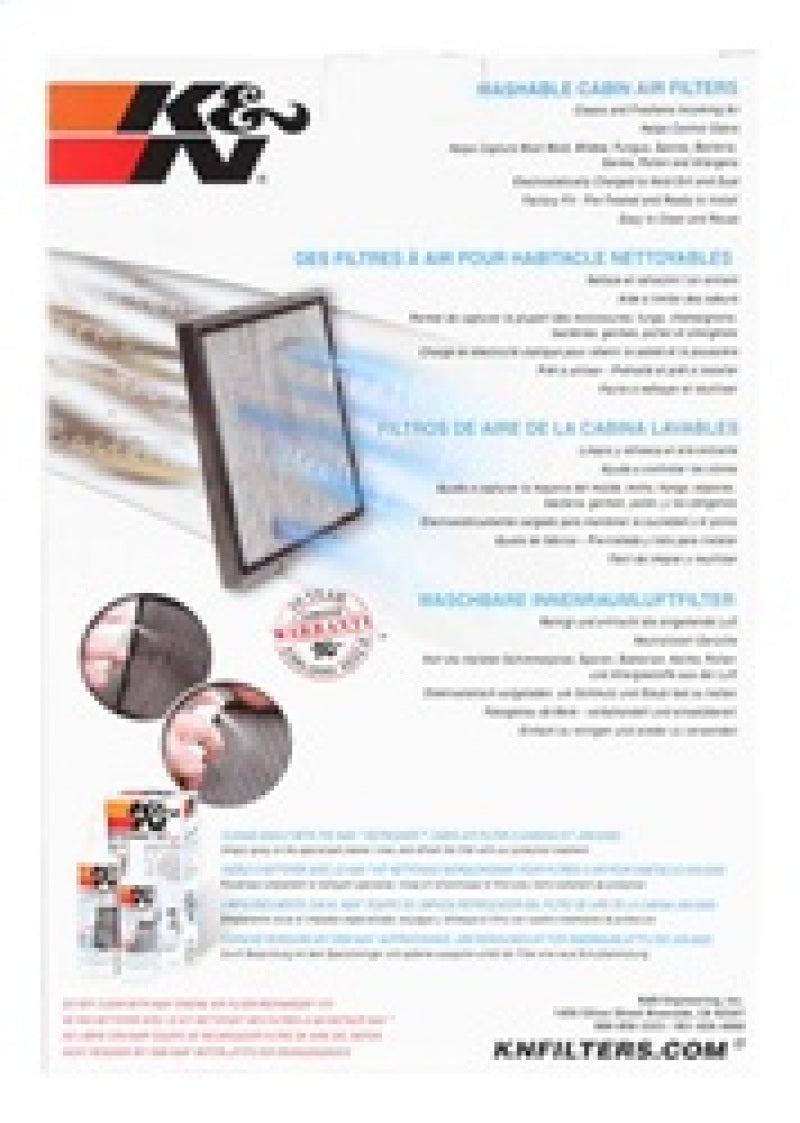 K&N 14-18 Kia Soul 1.6L/2.0L L4 Fuel Injection Cabin Air Filter - VF1017