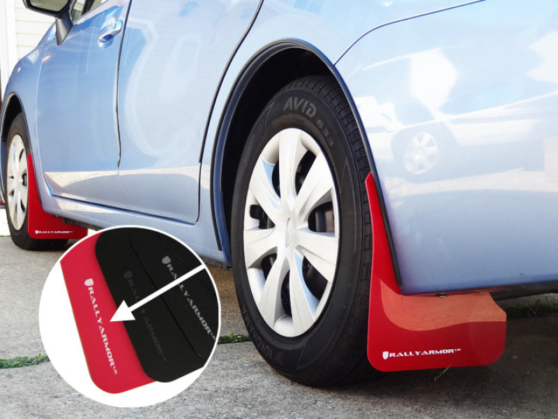 Rally Armor 12-16 Subaru Impreza Red UR Mud Flap w/ White Logo - MF22-UR-RD/WH