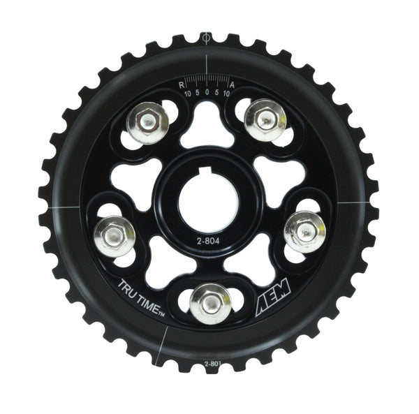 AEM 96-00 Honda Civic / 96-97 Honda Del Sol D16 Black Tru-Time Cam Gear - 23-804BK for 1996-2000 Honda Civic
