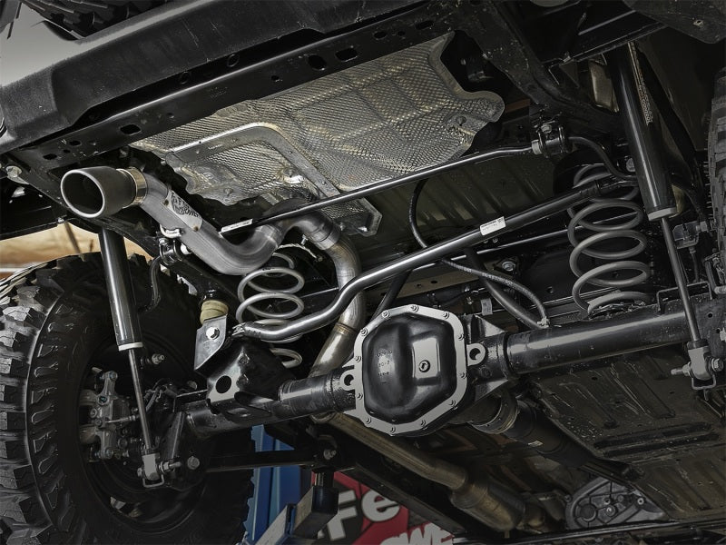 aFe MACH Force-Xp Axle-Back Exhaust System w/Black Tip 18-20 Jeep Wrangler L4-2.0T / V6-3.6L - 49-48070-1B