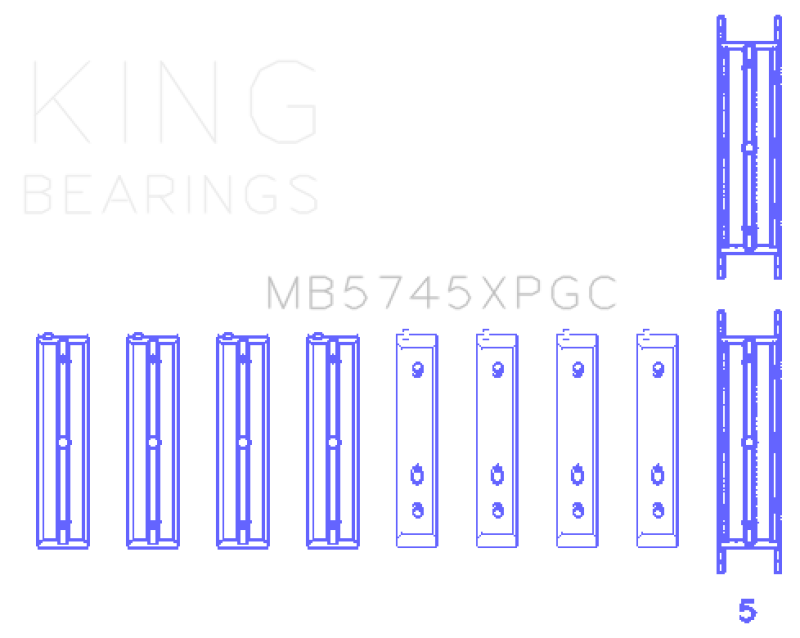 King Subaru FA20/Toyota 4U-GSE (Size STD) pMaxKote Performance Main Bearing Set - MB5745XPGC