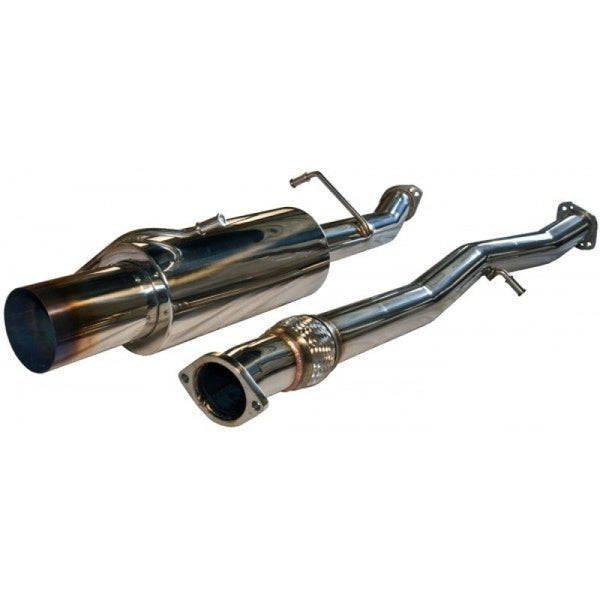 Turbo XS 02-07 WRX-STi Catback Exhaust Blued Tips - WS02-CBE-TI for 2015-2021 Subaru WRX STI - front view