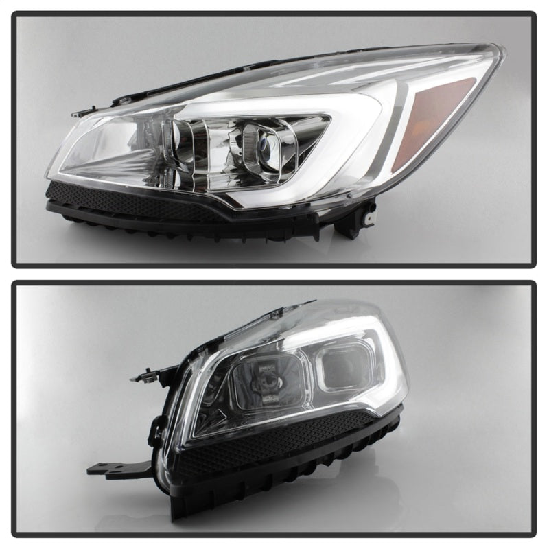 xTune 13-16 Ford Escape 13-16 LED Light Bar Halogen Proj Headlights - Chrome (PRO-JH-FESCA13-LB-C) - 9042928