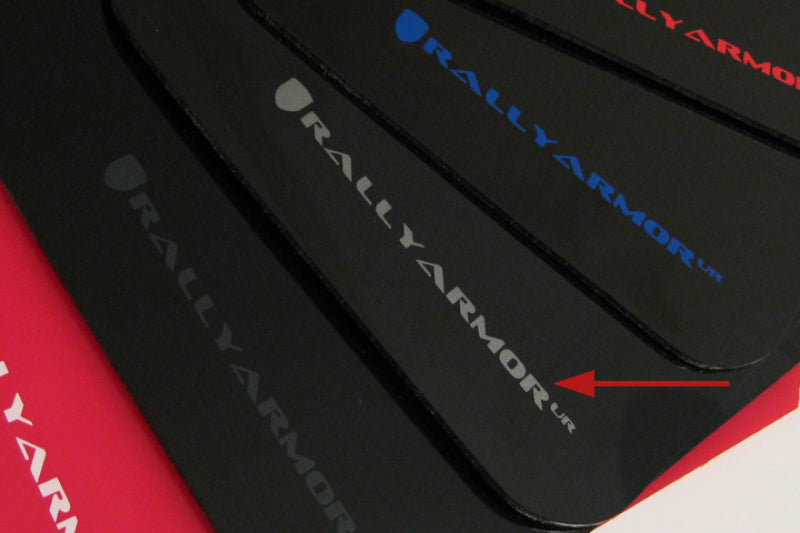 Rally Armor 02-07 Subaru WRX/STI/RS/2.5i (Wagons Req. Mod.) Black UR Mud Flap w/ Silver Logo - MF1-UR-BLK/SIL
