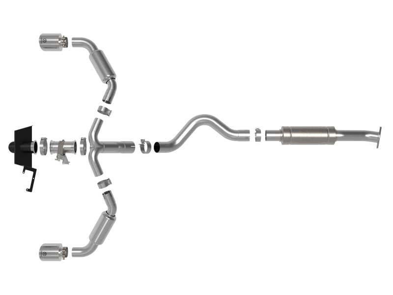 aFe 23-24 Toyota GR Corolla L3 1.6L (t) Gemini XV 3in to 2-1/2in Cat Back Exhaust w/ Polished Tips - 49-36067-P
