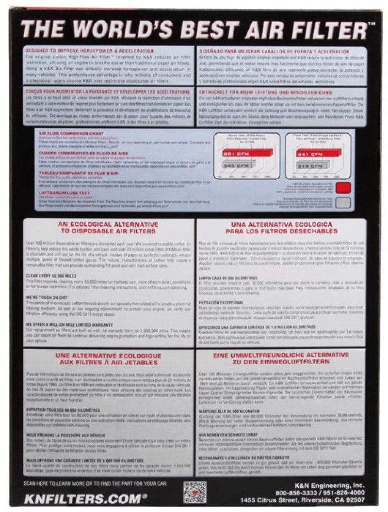 K&N 17-18 Hyundai Santa Fe Sport L4-2.4L F/I Drop In Air Filter - 33-5075