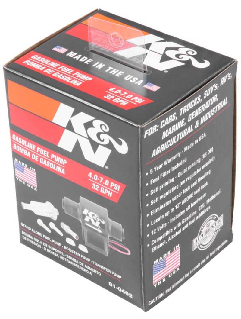 K&amp;N Performance Electric Fuel Pump 4-7 PSI - 81-0402