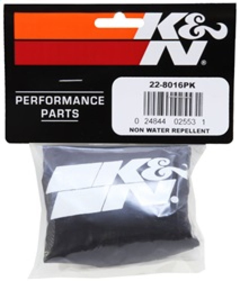 K&amp;N Universal Precharger Round Straight Air Filter Wrap Black - 22-8016PK