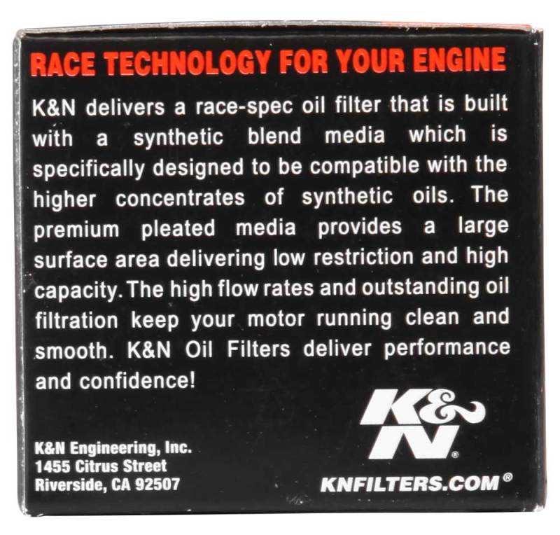 K&amp;N Honda/Kawasaki/Polaris/Suzuki 1.969in OD x .469in ID x 1.438in H Oil Filter - KN-112