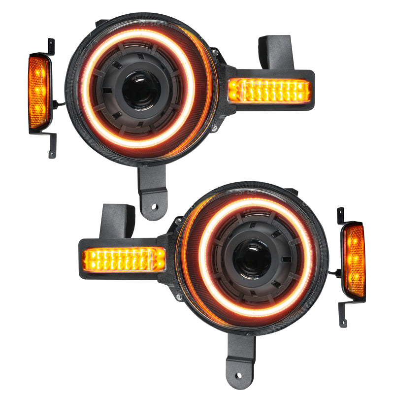 Oracle 2021+ Ford Bronco Oculus  Bi-LED Projector Headlights - Amber/White Switchback - 5886-023