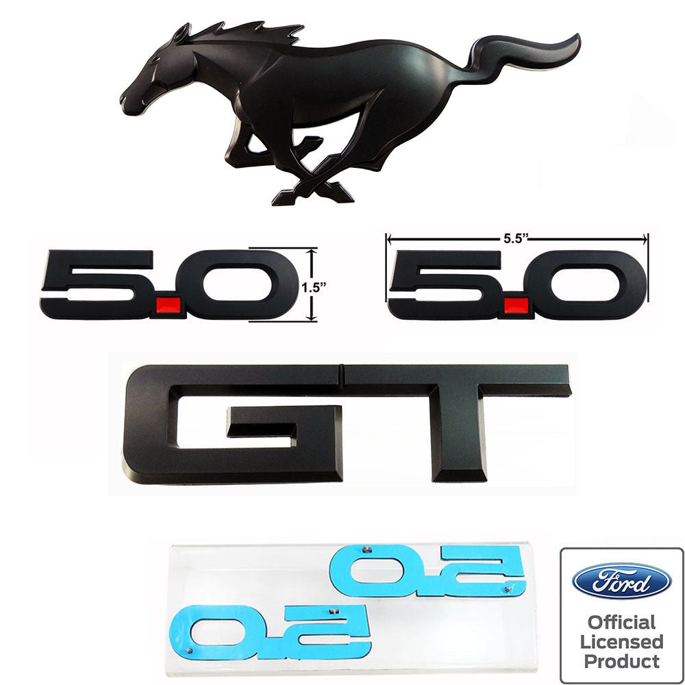 15-19 Mustang GT Black Out Emblem Package Ford Officially Licensed - UPR-FL-EM000550P1