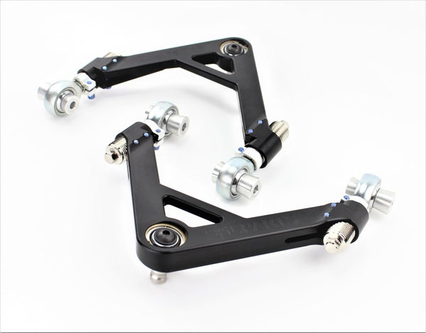 SPL Parts 2009+ Nissan 370Z Front Upper Camber/Caster Arms - SPL FUA Z34 for 2014-2023 INFINITI Q50 - front view
