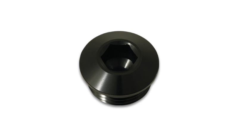 Vibrant Aluminum -10AN ORB Slimline Port Plug w/O-Ring - Anodized Black - 10994