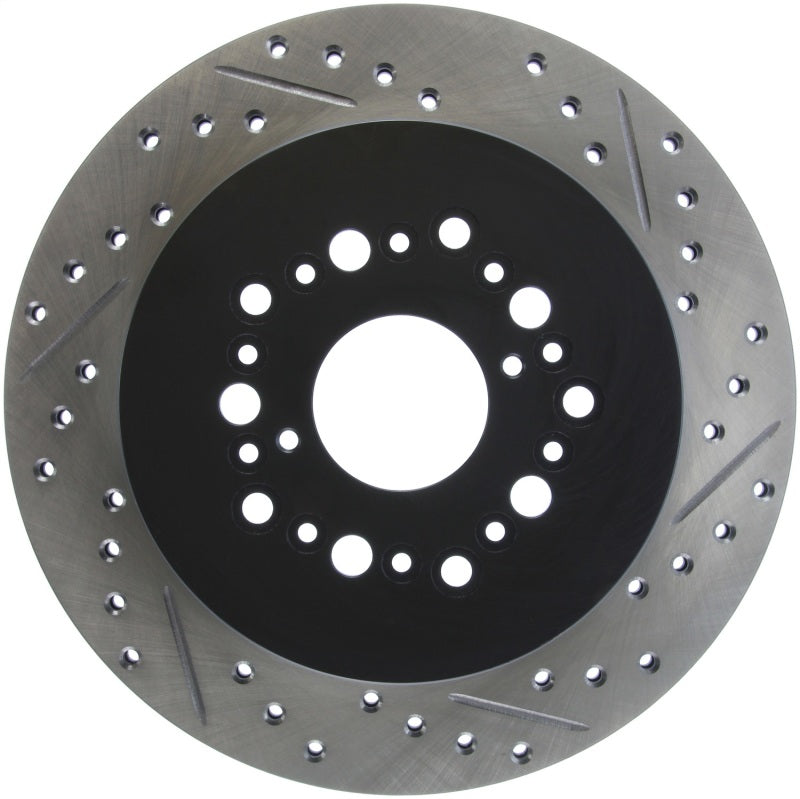 StopTech Power Slot 93-97 Lexus GS Series/95-00 LS400/92-00 SC400 Rear Left Drilled &amp; Slotted Rotor - 127.44084L